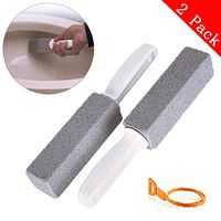 Kalolary Pumice Stone for Toilet Bowl Cleaning, Hard Water Toilet Bowl Ring Cleaner, Stains and Paint Pool Tile Remover for Kitchen/Grill/Bath/Spa/Tile/Household Cleaning(2 Pack with a Drain Snake)