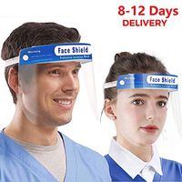 Safety Reusable Clear Face Shield Adjustable Transparent Windproof Dustproof Full Face Transparent Anti-Saliva Protective Cap Anti-Fog Elastic Band Comfort Sponge Free Gift Unisex