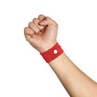 Adjustable Wrist Brace Hand Support Anti Nausea Wristbands Sickness Car Motion Cotton Travel Reusable Morning Sickness Bracelet Strap Red