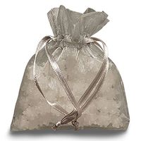 Silver Organza Gift Bags | Quantity: 30 | Width: 6"