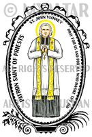 St John Vianney Patron Saint of Priests 4"x6" Set of 6 Linen Postcards
