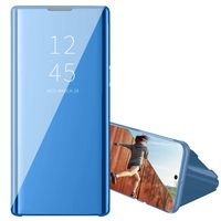 ATRAING Compatible for Galaxy S10 Flip Case, Clear View Electroplate Plating Stand Full Body Protection Luxurious Mirror Protector Cover for Galaxy S10