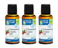 Earth's Care Pure Cinnamon Cassia Oil, Steam-Distilled, Bottled in USA 1 Fl. OZ (3 Bottles)