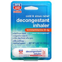 Rite Aid Nasal Decongestant Inhaler - 0.007 oz | Nasal Congestion Relief | Cold & Sinus Relief