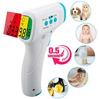 Forehead Thermometer,Infrared Digital Thermometer Professional Precision Non Contact Medical Thermometer with LCD Backlit Display Accurate Forehead and Ear Thermometer for Baby Kids and Adults,Blue