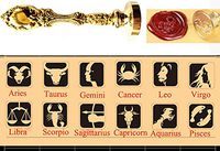 MNYR Cancer Constellation Wax Seal Stamp Retro Gold Metal Handle Wedding Invitation Card Stationary Envelope Exceptional Gift Idea Wine Packages Custom Logo Wax Seal Sealing Stamp Wax Stick Gift Kit