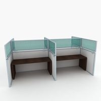 24" Polycarbonate Cubicle Mounted Privacy Panel with Small Brackets, 24" X 36", Green/Aluminum