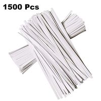 1500 Pcs 4.7 Inches Kraft Paper Twist Ties, White Bendable Reusable Bread Ties for Packaging Bag Valentines Gift Electronics Cords