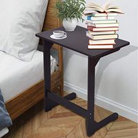 Fteied Super Deal Bamboo Sofa Side Table, Mobile Chair Laptop Computer Desk Laptop Stand Couch Coffee Snack End Table Overbed Bed Side Table for Living Room Bedroom (Brown)