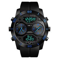 Internet Electronics Mens Watches,Internet Smart Watch,Luxury Men Analog Digital Military Army Sport (Color : Blue)