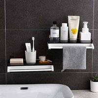 Xisheep Easter Day Home Décor ， Storage Rack Kitchen Bathroom Wall Storage Rack Towel Storage Rack Organizer Housekeeping Organizers - Black