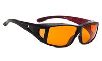 Fitover Glasses for Computer Blue Blocking with Orange Tinted,Black Red