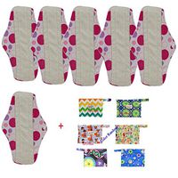 OHBABYKA Bamboo Reusable Sanitary Napkins Pads for Women (M, M-Dot)