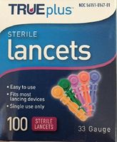 TRUEplus Sterile Lancets 33 Gauge (100-ct) by TRUEplus