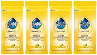 Pledge Multisurface Furniture Polish Wipes, Works on Wood, Granite, and Leather, Cleans and Protects, Lemon - Pack of 2 (48 Total Wipes) (Fоur Paсk)