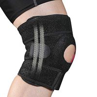 Fyore Knee Brace,Knee Braces for Men and Women,Knee Support for Arthritis, Meniscus Tear, Injury Recovery and Knee Pain Relief with Side Stabilizers, Open Patella, Adjustable Straps(Black-red)