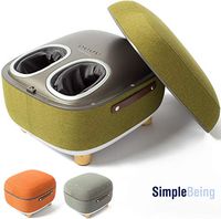Simple Being Foot Massager Electric Ottoman Storage Removable Heating Lid, Shiatsu Therapy with Heat, Air Pressure, Vibration, Fits feet up to Men Size 14 (Green)