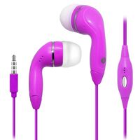 NEM Universal Wired in Ear Earphones HD Bass Stereo Sound Headphones with Microphone, Noise Isolating Handsfree Earbuds Support Cable Control for iPhone iPod iPad Samsung Galaxy Laptop,MP3 (Hot Pink)