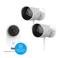 YI Indoor/Outdoor Security Camera Bundle Set, 1080p 2.4G Wi-Fi Smart Home Surveillance System with 24/7 Emergency Response, Motion Detection, Phone App, 6-Month Cloud Storage Included