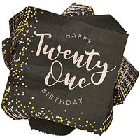 21st Birthday Paper Napkins (6.5 in, 100 Pack)