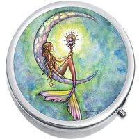 Mermaid Crescent Moon Medicine Vitamin Pill Box