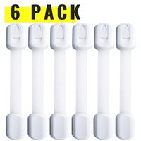 Baby Safety Locks | Child Proof Cabinets, Drawers, Appliances, Toilet Seat, Fridge and Oven | Tools Not Required | Uses 3M Adhesive with Adjustable Strap and Latch System (6-Pack, White)