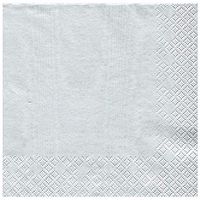 Caspari Moiré Paper Dinner Napkins in Platinum - Four Packs of 20