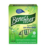 Benefiber Fiber Supplement On the Go Stick Packs for Convenient Use 28 Stick Packs Per Box (1 Box Only)