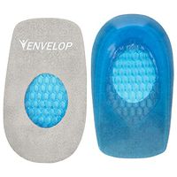Envelop Gel Heel Cups - Heel Cushion for Women, Men, Bone Spur, Plantar Fasciitis Support - Shoe Inserts Provide Foot Pain Relief for Achilles, Feet Arch, Kids - Shock Absorbing Protector Pad (Small)