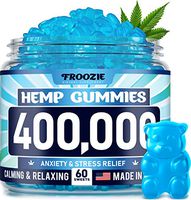 Froozie Hemp Gummies 400,000, 60 Sweets - Made in USA - Premium Omega 3, 6, 9 & Vitamins E, D Complex - Tasty & Relaxing - Premium Anxiety, Insomnia & Stress Relief - Excellent Mood & Immunity Support