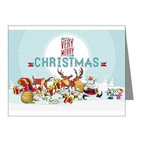 Note Cards (10 Pack) Very Merry Christmas Santa with Elves