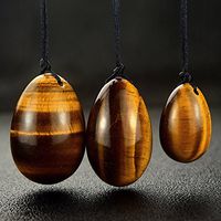 Natural Tiger Eye Crystal Yoni Egg Set of 3 Jade Egg Massage Stones for Women Kegel Exercise Pelvic Floor Muscles Vaginal Exercise Hidden Gems (Tiger Eye)