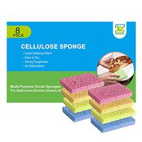 Natural Cellulose Sponge Non-Scratch Cleaning Scrub Sponge for Household Kitchen Dish Car Glass Windows Shoes Furniture Bathtub Bathroom Clean Dust Oil Dirt, Assorted Colors,8 Pack