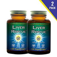 HealthForce SuperFoods Liver Rescue (2 Pack) - 120 Vegan Capsules - All Natural Liver Detoxifier with Milk Thistle & Dandelion Root - Gluten Free - 120 Total Servings