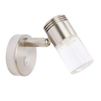 acegoo RV Reading Light 10-30 Volts LED Lamps for Auto Truck Caravan, Directional Light with Clear Acrylic Lens, Dimmable Warm White Light & Red Night Light, Brushed Nickel