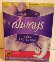 Always Xtra Protection Daily Liners Double Pack, Absorbs LeakGuard & OdorCore, Extra Long 68 ea