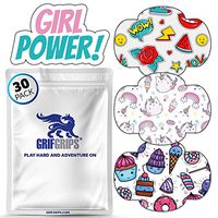 GrifGrips Girl Power! - Premium Adhesive Patches for Your CGM System - Wrap Shape - 30 Pack - Extreme Formula (Pre-Cut: Medtronic Enlite/Guardian)