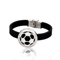 Anavia Silicon Clasp Aromatherapy Diffuser Bracelet + 12 Pads Surgical Grade Stainless Steel Jewelry (Soccer Ball)