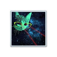 Contact Lens Box Holder Container Case Storage Eyecare Kit - Cat In Space With Laser