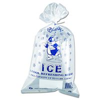 Inteplast Group IBS IC1120 Super Extra-Heavy Grade Ice Bag, 20" Height, 11" Width, 1.5mil Thickness, Polyethylene, 8 lb. Capacity, Clear/Blue (Pack of 1000)