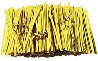 Mini Skater 6 Inches 800 Pieces Metallic Plastic Twist Ties Bag Ties for Cellophane Party Bag (800, Gold)