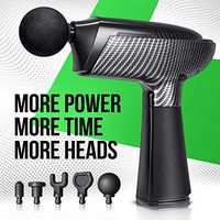 HEALTHLAB Percussive Therapy Gun Massager - Handheld Tissue, Muscle Percussion Stimulator - Help Relieve Back, Neck, Arm, Leg Pain - Quiet Motor, 5 Heads, 5 Vibration Settings - Home Recovery Device