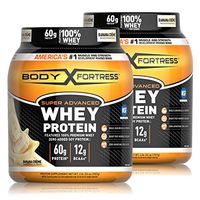 Body Fortress Super Advanced Whey Protein Powder, Gluten Free, Banana Cream, 2 Pound, 2 Pack, (4lbs Total) (Packaging May Vary)