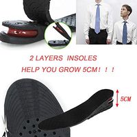 Yu2d 🌹🌹 Air up Height Increase Elevator Shoes Insole Lift Kit Heels Inserts Men Women（Black B）
