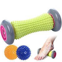 Foot Massage Roller and 2 Spiked Balls For Relieving Pplantar Fasciitis and Foot Massager, Back, Arm, Neck, Shoulder, Leg Loop Loller -Spike Massager