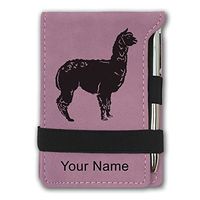 Mini Notepad, Alpaca, Personalized Engraving Included (Pink)