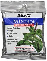 Zand HerbaLozenge Menthol | Peppermint & Eucalyptus Lozenges w/ Herbal Blend for Soothing Throat | No Corn Syrup, No Cane Sugar | 12 Bags, 15 Lozenges