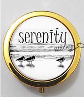 BlackKey Serenity Beautiful Inspirational Word 3-Compartment Decorative Pocket Gift Box Case Organizer for Pill, Color 2 -1661