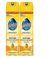Pledge Enhancing Polish, Orange, 9.7 oz, Pack of 2 + Free Handi Wipes