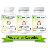 Dr. Clark Parasite Cleanse Dietary Supplement Kit - Green Black Walnut, Wormwood Blend and Cloves - Promotes Digestive Health - 18 Days Starter Kit